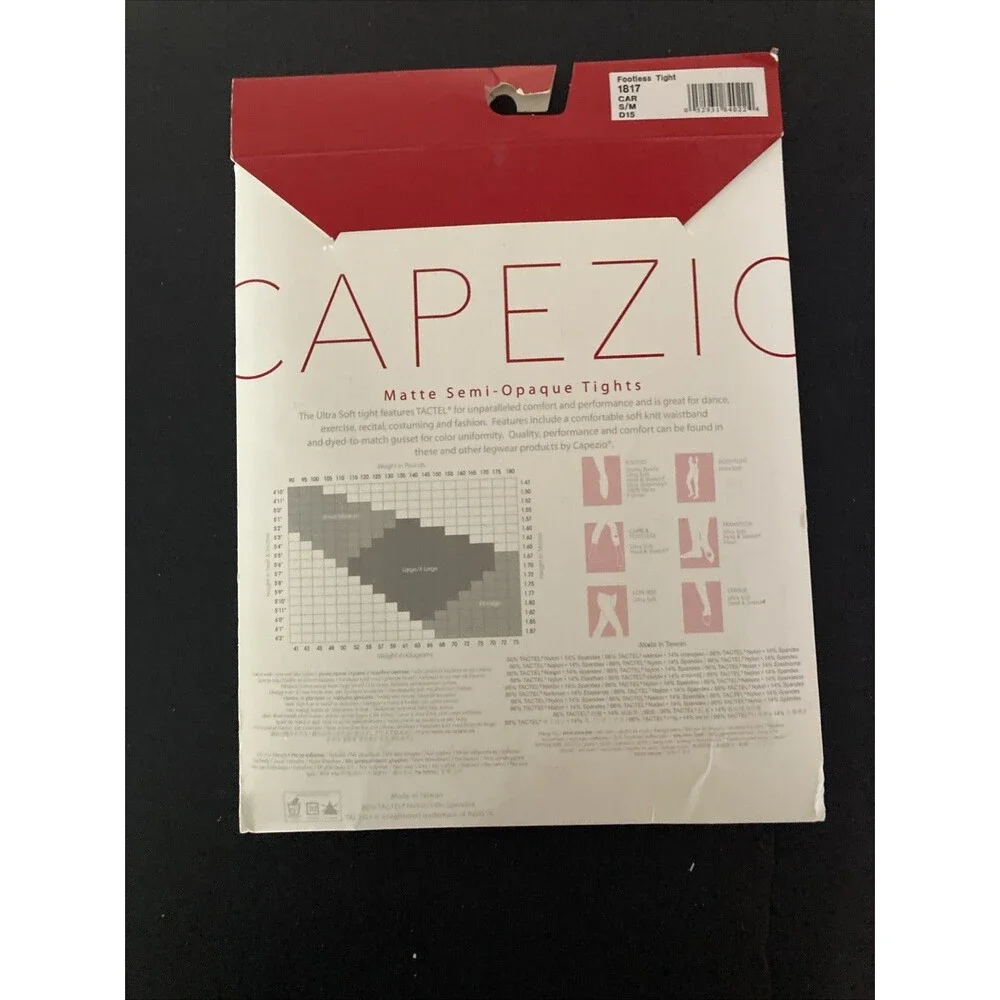 Capezio Ultra Soft Footless Tight CAR #1817 Size Small/ Medium New Unopened